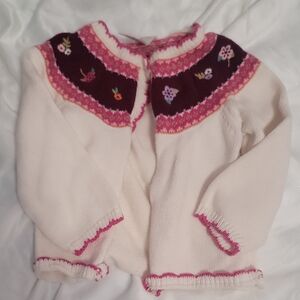 Gymboree Pink and Cream Knit Cardigan